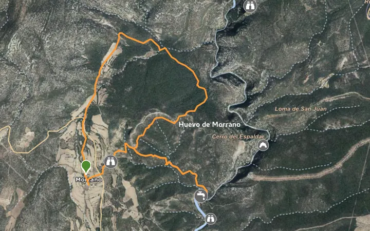 Mapa de la ruta circular al Huevo de Morrano