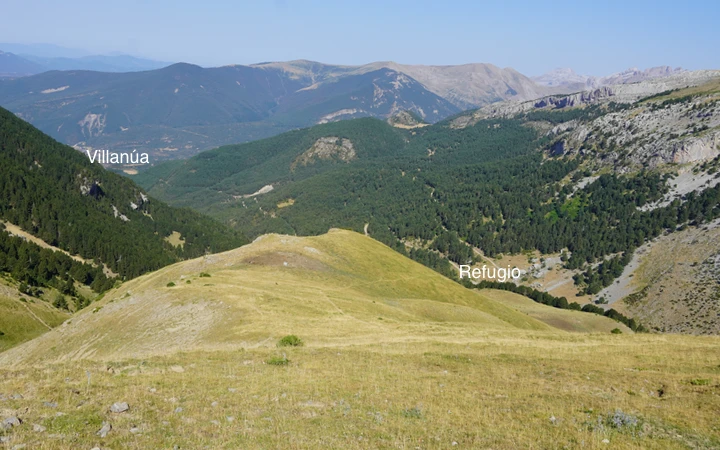Trayecto de bajada desde el Collado de Bacún