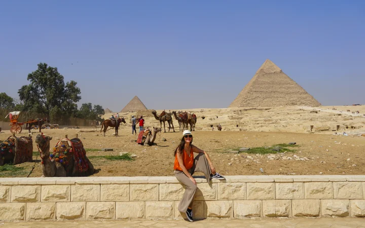 Pirámides de Giza desde la zona de La Esfinge
