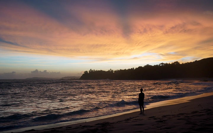 Atardecer en Silent Beach en Tangalle