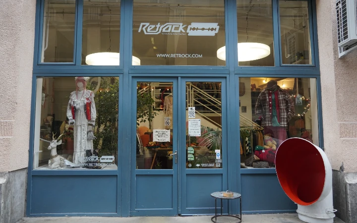 Escaparate de la tienda Retrock en Budapest