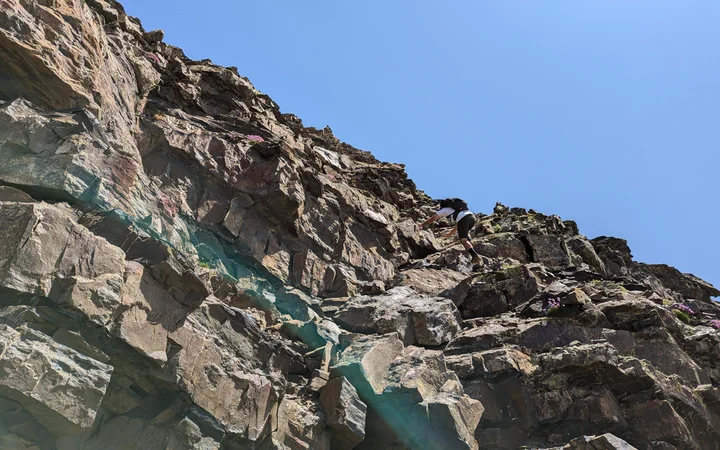 Últimas trepadas antes de llegar a la cresta de La Munia