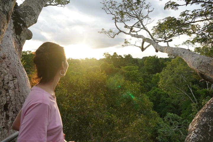 Atardecer sobre el Amazonas desde la plataforma