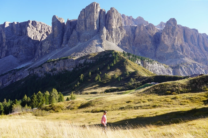 Vistas de las montañas del passo Gardena